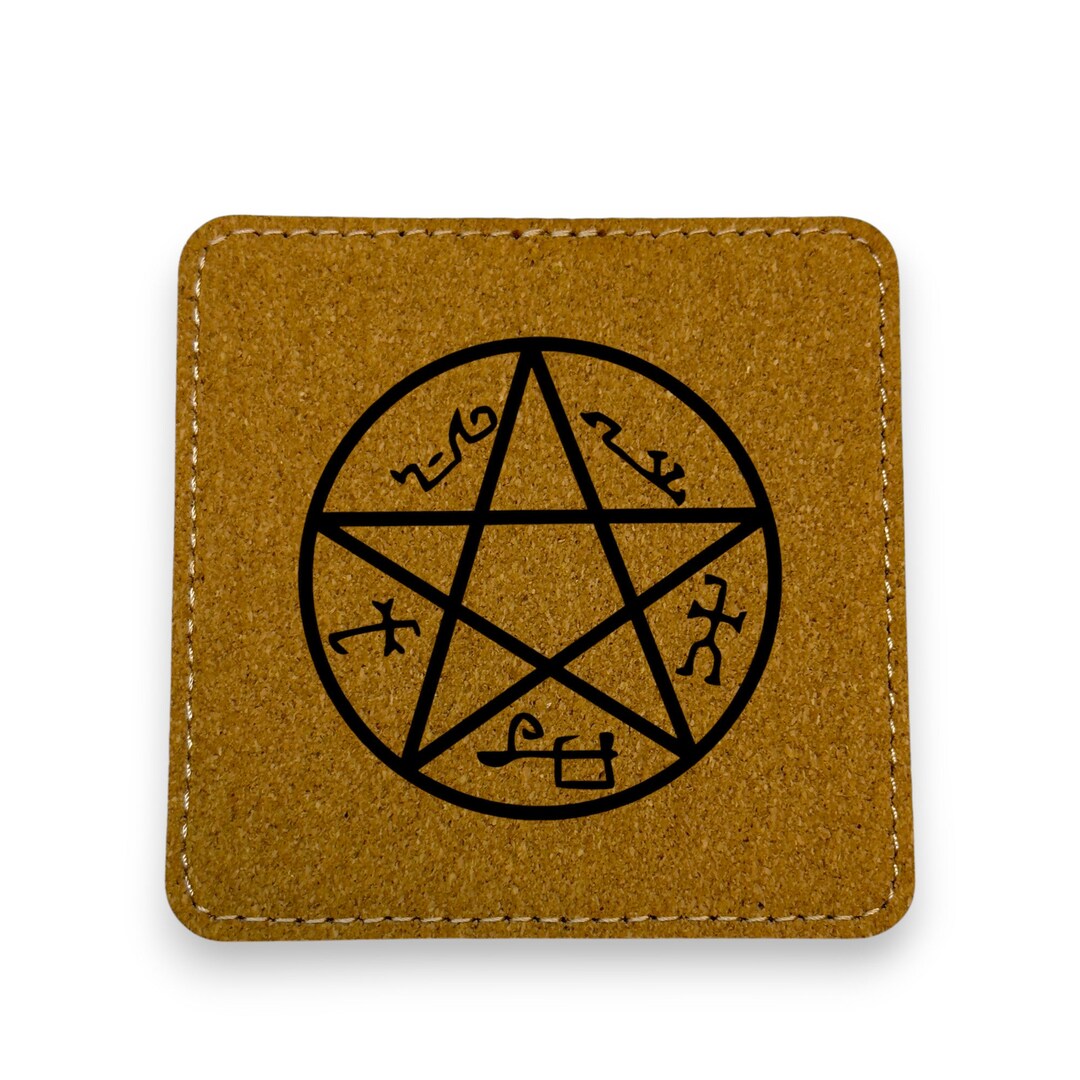 Coaster W/ BOTTLE OPENER - Demon Trap - SET OF 2 Coaster W/ BOTTLE OPENER - Demon Trap - SET OF 2